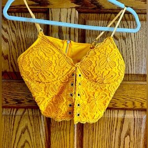Lace Yellow Bralette Top